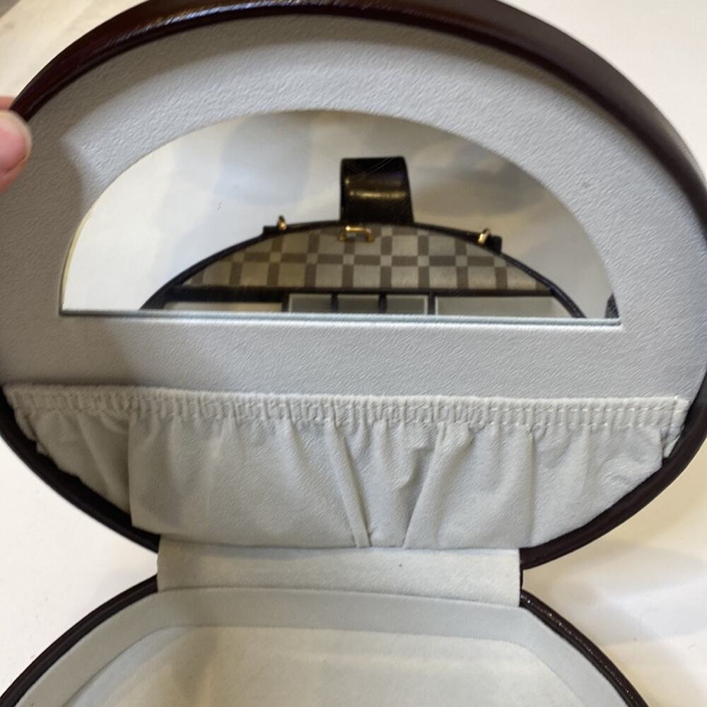 Bey-Berk Plaid Leather Neutral 2 Piece Jewelry Organizer Case NWOT Snap Close - Picture 8 of 16
